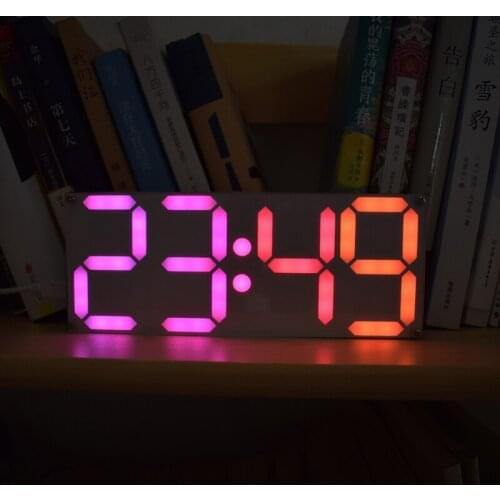 Large Rainbow Color Digital Tube DS3231 Clock DIY Kit With Customizable Colors Electronic kit Gift