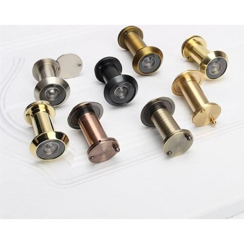 200 Degree Wide Viewing Angle Peephole Security Door Viewers 14mm Hole Hidden Peephole Adjustable Glass Lens Hardware Tools