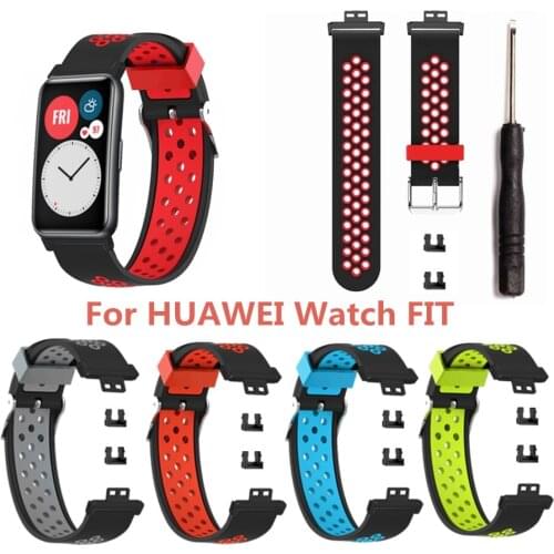 Two-tone Silicone for Huawei Watch Fit Strap Suitable for Huawei Fit Smart Watch Strap Accessories