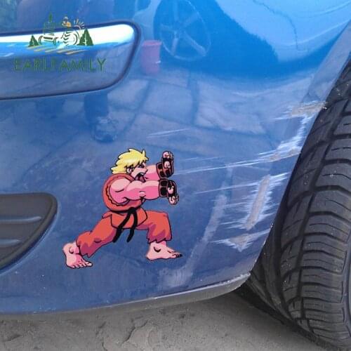 EARLFAMILY 13cm x 12.7cm for Arcade Fighter Ken Masters Car Stickers Bumper Motorcycle Decal Scratch-Proof Anime Vinyl Car Wrap