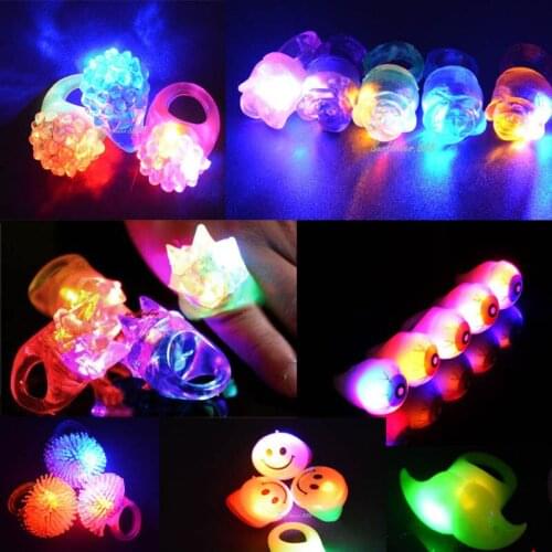 30PC Blinking LED Light Up Jelly Finger Rings Party Glow Rings Party Gift Decoration home decor birthday