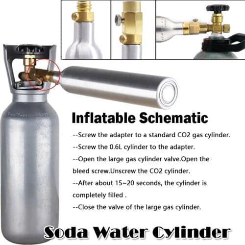 0.6L SodaStream Maker Refillable Reusable CO2 Cylinder Accessory for Soda Machines Water Bubble Generator Kitchen Bar Supplies