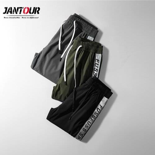 Mens Side Letter Print Cargo Harem Pants 2021 Hip Hop Casual Male Joggers Trousers Fashion Casual Streetwear Pants 3 Colors