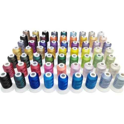 Simthreads 63 Colors Polyester Embroidery Machine Thread Kit for Brother Janome Pfaff Bernina Babylock Singer Husqvarna Machine