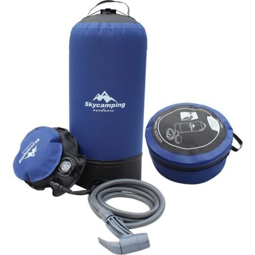 11L PVC Outdoor Inflatable Shower Pressure Water Bag Lightweight Bathing Travel Water Storage Portable Camping Shower Water Bag