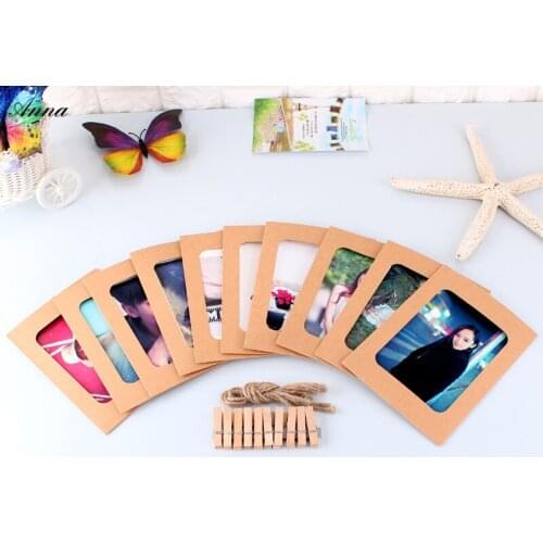 6 inch DIY Combination Wall white Po Frame Hanging Wall Pos Picture Album Kraft Paper For Card Pos Holding And Clipping