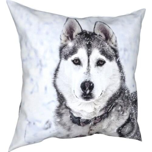 Husky Throw Pillow Cover Cushions for Sofa Dog Lover Cute Animal Customized Pillowcase