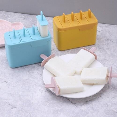 2021 New 4 Cell Molds Easy Release BPA-free Maker Homemade Ice-Pop Mold
