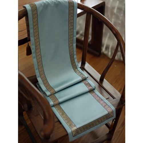 New Chinese Style Solid Table Runners Embroidered Lace Table Covers High-grade Luxury Rectangular Table Cloth Home Decoration