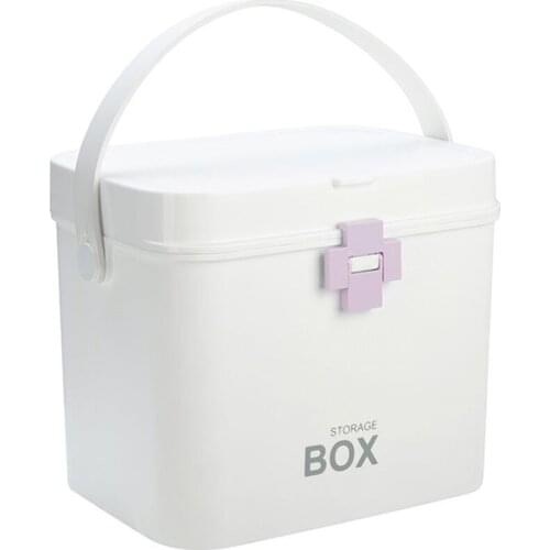 Plastic Medicine Organizer First Aid Kit Box Holder with Drawer Large Capatity Storage Box Storage Box Chest for Home Cleaning