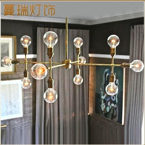 Nordic modern style glass ball bubble iron herringbone branch pendant light living room restaurant bedroom bar hanging lighting
