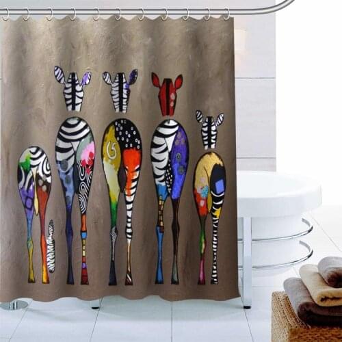 Custom Zebra Personalise Shower Curtain Waterproof Fabric Bath Curtain 180X180cm Polyester Fabric Bathroom Curtain