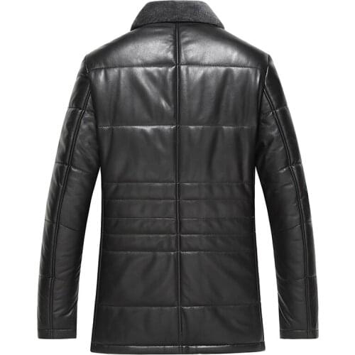 Genuine Leather Winter Down Jacket Men Lamb Fur Collar Sheepskin Coat Plus Size Chaqueta Hombre XGS5003 MY1408