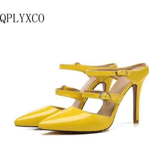 QPLYXCO New fashion sexy Big Size 30-47 shoes Woman High Heels Summer Sandals Party Wedding Footwear Women shoes pumps K-12