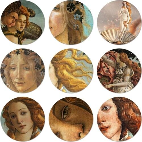 Sandro botticelli Renaissance art painting Badge Brooch Pin Accessories For Clothes Backpack Decoration gift 58mm