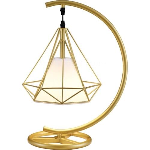 Modern Simple LED Table Lamp Nordic Golden Diamond Lampshade Living Room Decoration Bedroom Bedside Lamp Kitchen Lighting