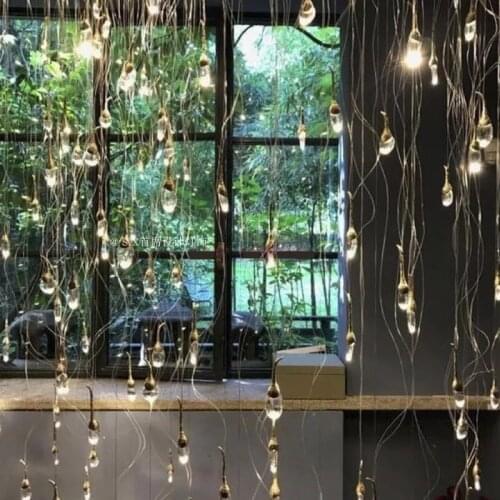 Eggplant crystal chandelier shop decoration meteor shower complex building villa shopping mall wedding decoration hotel sales