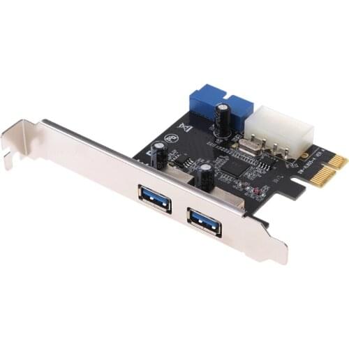 USB 3.0 x2 PCI-E Expansion Card External 19 pin PCI-E Card 4pin IDE Power Connector