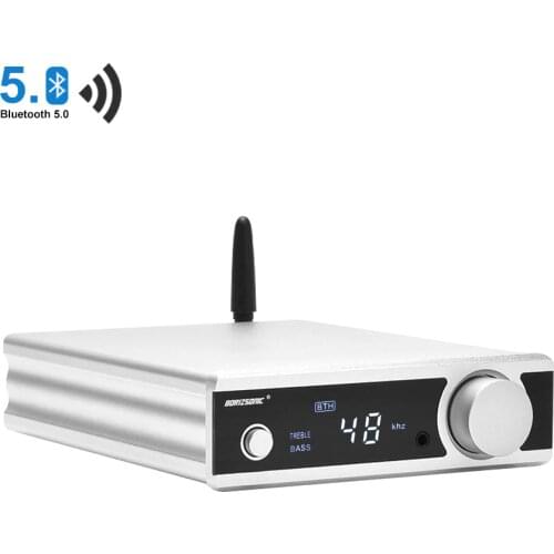 BRZHIFI HiFi Stereo Bluetooth 5.0 TDA7498 Power Amplifier With Active Subwoofer Headphone Amp USB/OPT/COAX DAC Decoder