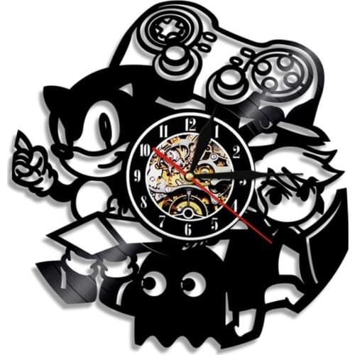 Vintage Video Game Wall Clock Home Decor Gamepad Arcade Room Wall Sign Gamers Vinyl Record Wall Clock Game Boys Gift Idea