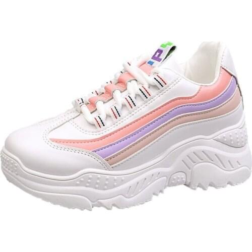 Womens shoes 2021 new spring and autumn breathable old sneakers trend all-match thick-soled increase student casual mesh shoes