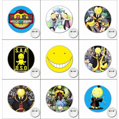 1pcs Japan animeAnsatsu Kyoushitsu Cosplay Badge cartoon Brooch Pins for Backpacks bags Badges Button Clothes Accessories
