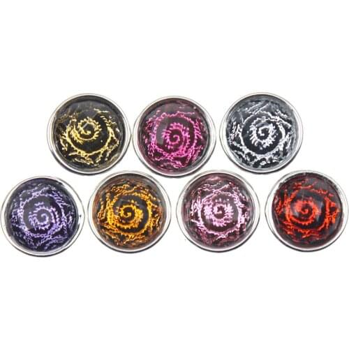 10pcs/lot 12mm Mini Snaps Jewelry Cameo Multicolor Mixed Stone Snap Buttons For snap Jewelry