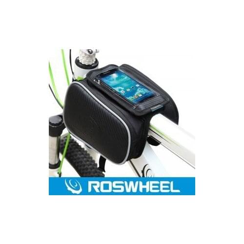 100pcs/lot Waterproof Roswheel 1.8L Cycling Bike Bicycle Front Frame Bag Tube Pannier Double Pouch for 5in Cellphone 12813