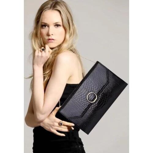 2021 New Design Fashion Crocodile Pattern Day Clutches Elegant Luxurious Underarm Bag For Woman
