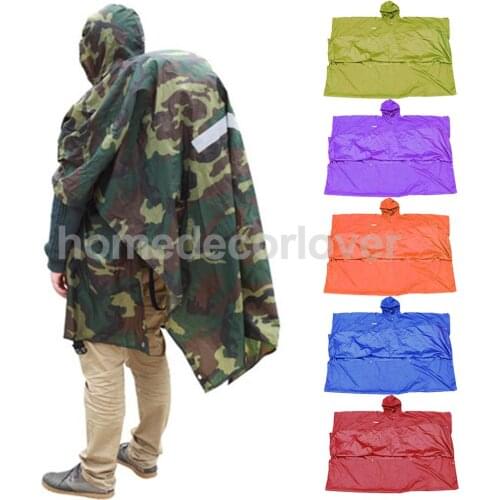 3 in 1 Multifunctional Camping Picnic Tent Cloth Awning Mat Climbing Cycling Rain Cover Poncho