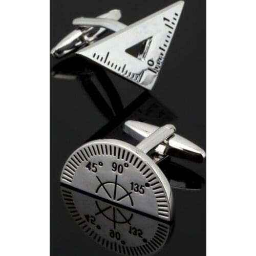 Free shipping, brand new protractor Cufflinks fashion mens shirt Cufflinks senior designer exclusive design brand button gift