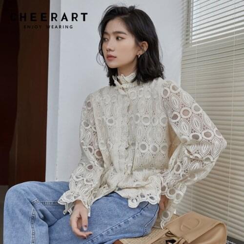 Ажурные блузки Cheerart China At AliExpress