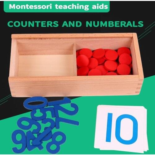 Wooden Counters Math Number Toys For Kids Montessori Baby Early Education Mathematics Cards Calculation Arithmetic Children Toy