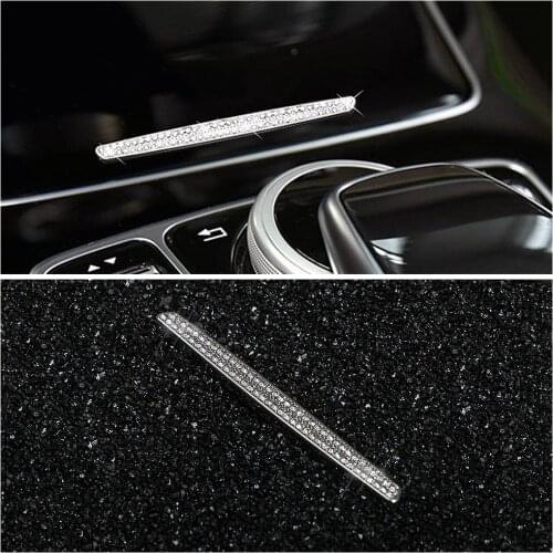 For Mercedes Benz E Class W213 2016-2019 Central Console Water Cup Holder Cover Button Switch Trim Crystal Diamond Decal