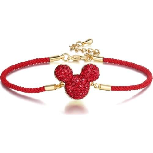 ERLUER Charms Rhinestone Mickey Bracelets For Girls Personality Simple Design Korean Sweet Cute Women Bracelet Jewelry DLN181