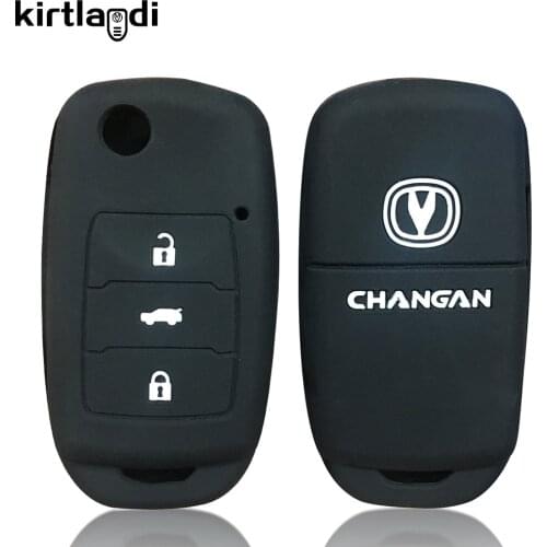 Kirtlandi Silicone Car Key Case Cover for Changan CS75 CS15 Benni EV E-Star 2019 2020 3 Button Key Holder Keychain Accessories