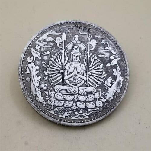 China coin copy fengshui Buddha good luck replica coin collectible plated copper coin craft mascot