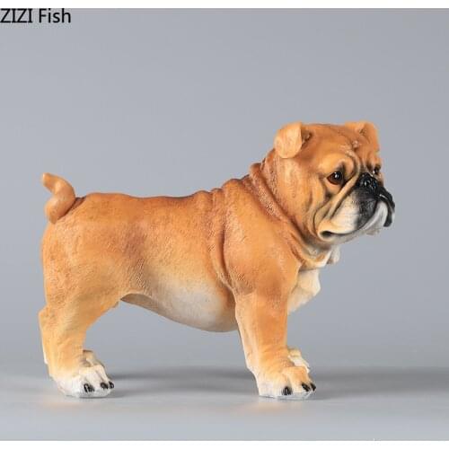 Creative Resin Simulation Dog Sculpture Crafts Countertop Decoration Shar Pei Poodle Animal Statue Figurine Art Home Decoration