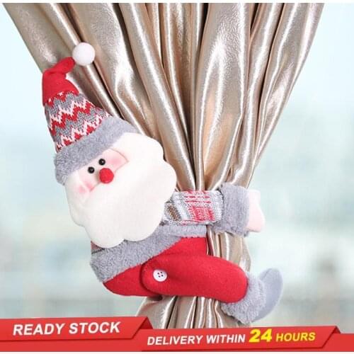 Creative new Christmas decoration curtain curtain buckle holiday celebration window layout cartoon doll doll clasp