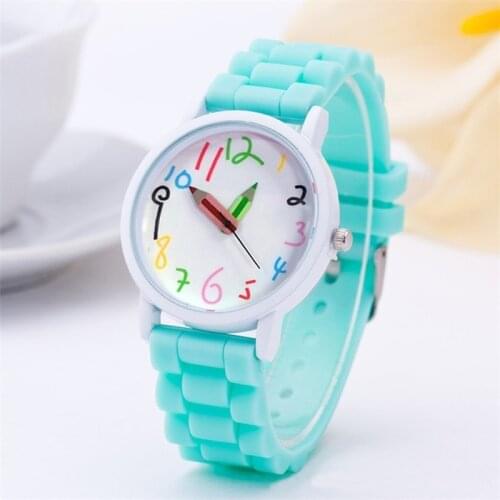 Fashion Unisex Student Watch Silicone Strap Analog Quartz Wrist Watch Xmas Children Brand Girls Boy Sport Clock Cute Cartoon