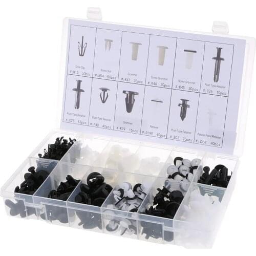 Nylon Fasteners Kit 12 Most Popular Sizes Auto Push Pin Rivets Kit for Mitsubishi 370pcs