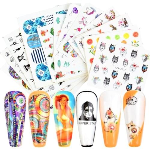 1pcs Watercolor Butterflies Sliders Colorful Nail Decal Sticker Fall Nail Art Decoration Water Tattoo Manicure