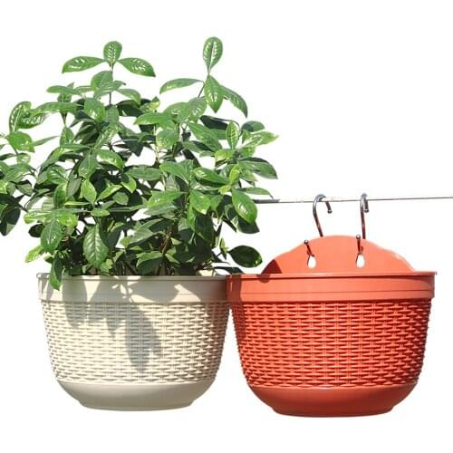 Wall-mounted Hanging Flower Pot Half Round Plant Holders with S Hooks Plant Basket Container For Gardening Indoor Outdoor