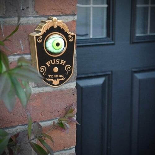 Spoof Halloween One Eyed Doorbell Lightweight And Portable Halloween Horror Props Scene Layout Glowing Hanging Piece