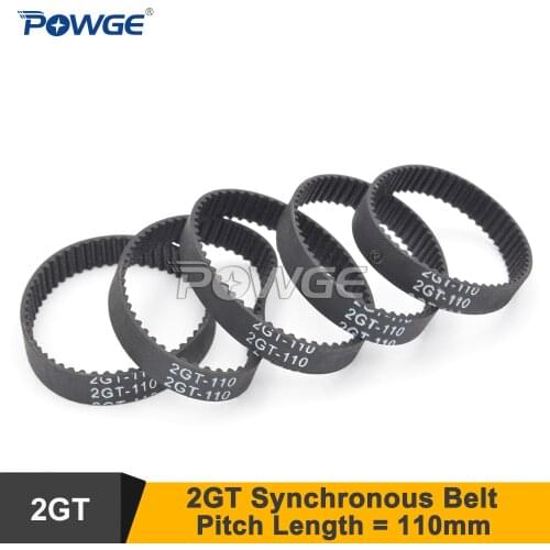 POWGE 10pcs GT2 Timing Belt Perimeter=96 98 100 102 104 106 108 110 112mm W=6/9mm 2GT Closed-Loop Synchronous Belt 110-2GT