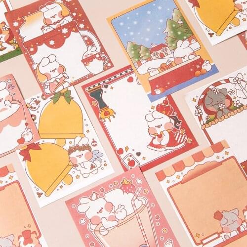 Christmas Rabbit Cute Notebook Student Stationery Tearable Notebook Creative Note Paper Office Supplies Memo Pad Back To School