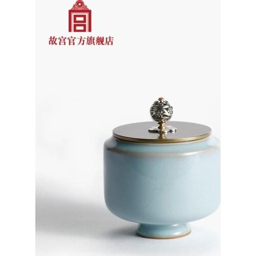 Ru Ware Day Celadon Glaze Plum Blossom Tea Pot Birthday Gift for Festival
