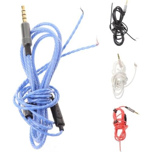 3.5mm 4pole Male Plug Jack DIY Replacement Headphone Audio Cable Maintenance Wire With MIC For Repair Upgrade Headphone Earphone