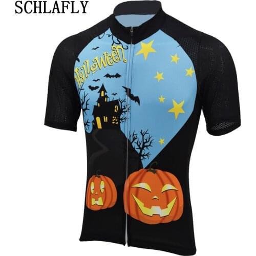 Happy Halloween cycling jerseys black green summer short sleeve bike wear jersey road jersey cycling clothing schlafly