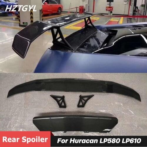 V Style Carbon Fiber Material Rear Wing Trunk Spoiler For Lamborghini Huracan LP580 LP610 LP610-4 Tuning